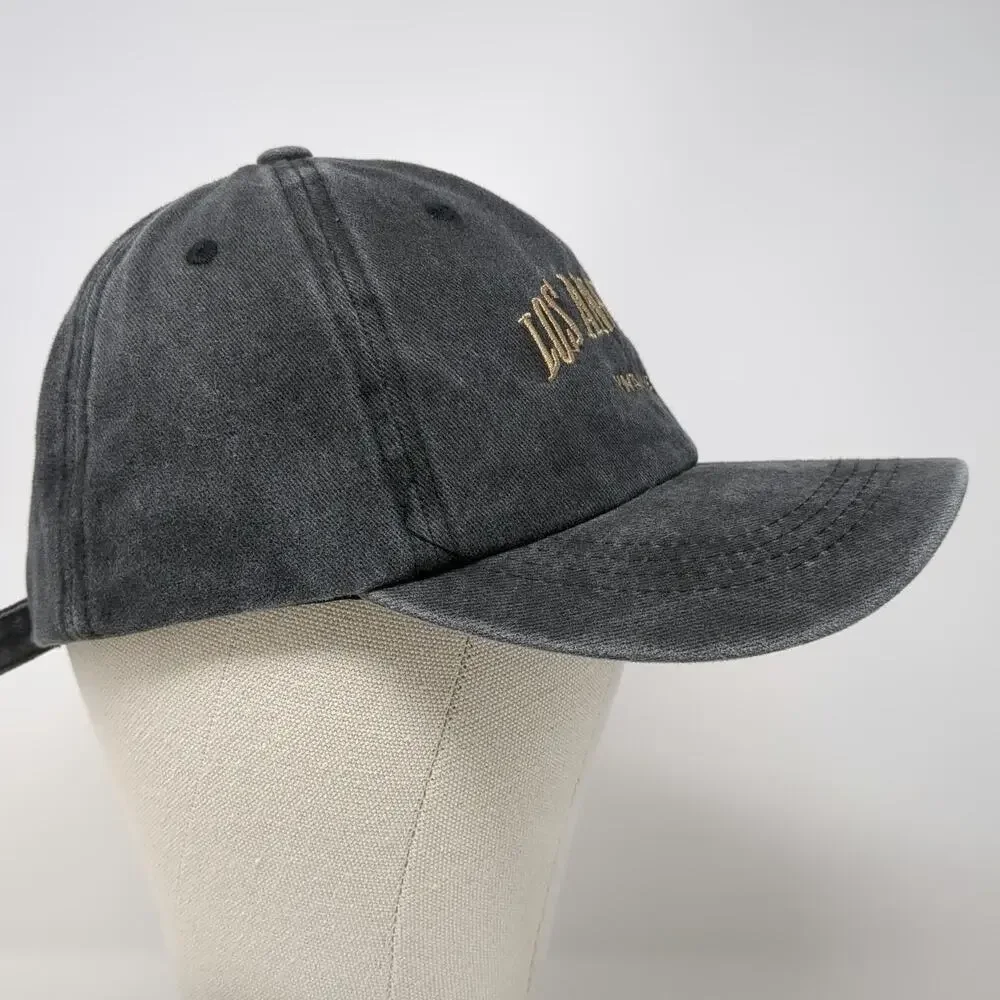 Linea Style Los Angeles Baseball Cap Gray Gold One Size Cotton Slideback Hat
